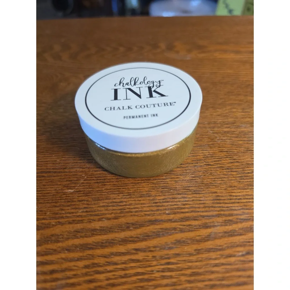 Chalkology PASTE Chalk Couture SHIMMER GOLD 3oz Jar -‎ Permanent Inck# I18113